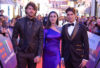 Ignazio Moser e Cecilia Rodriguez con Damian Alvarez sul tappeto rosso di Sanremo 2020